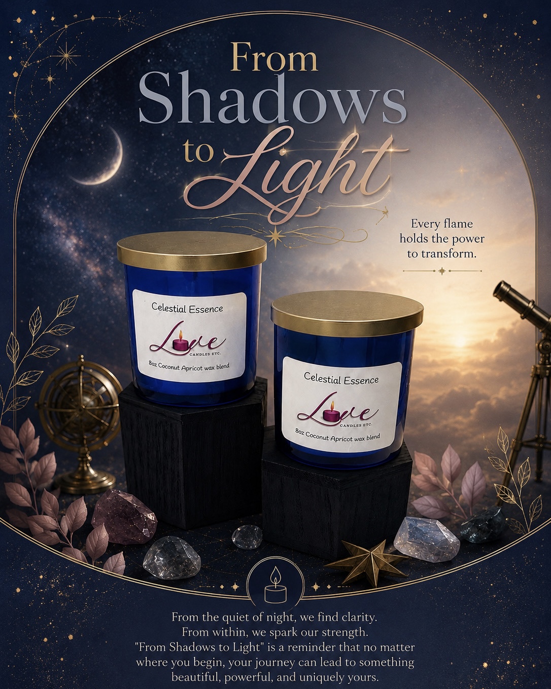Celestial Essence - LOVE Candles handcrafted healing candle by SIS